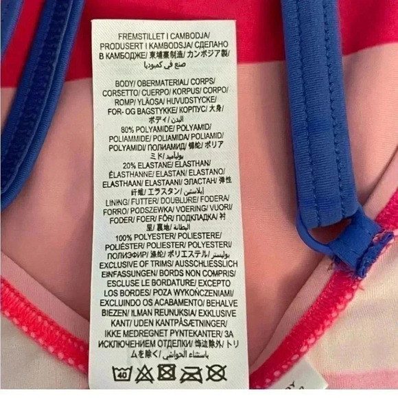 Boden Girls Stripes Criss Cross Back One Piece Bathing Swimming Suit SZ 9/10 - Picture 9 of 9
